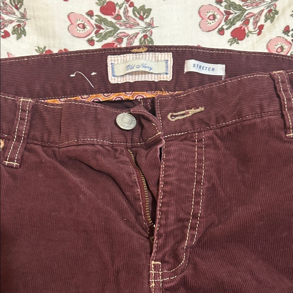 Old Navy Maroon Corduroy Trousers